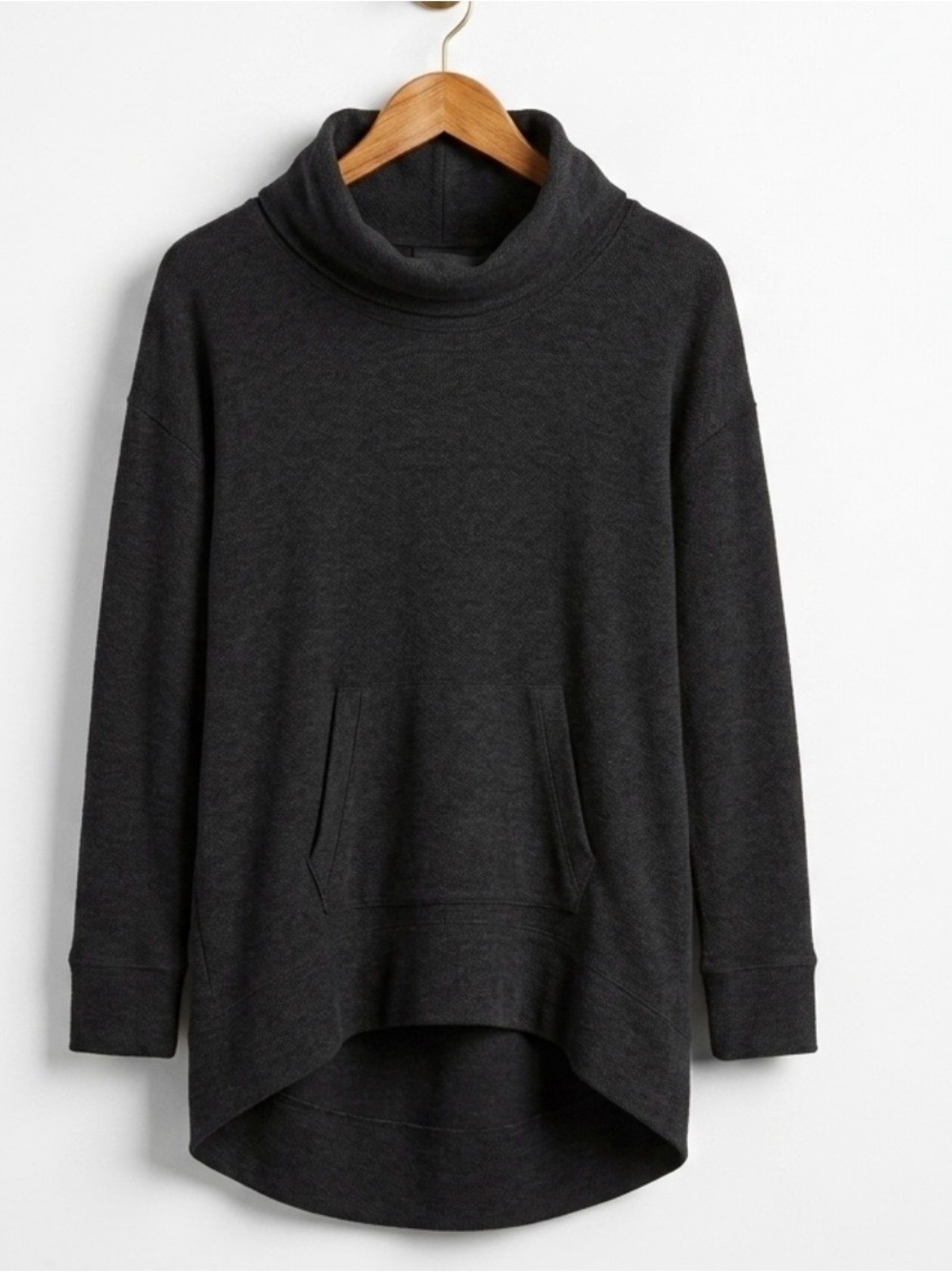 Jersey Par By Jacob Charcoal Cowl Neck Tunic Sweatshirt Women’s Medium